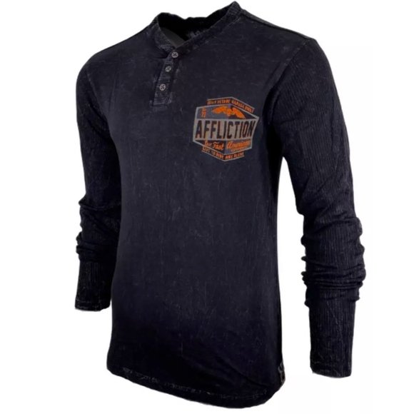 Affliction Shirts Affliction Mens Tshirt Ls Ac Panel Beater Tee